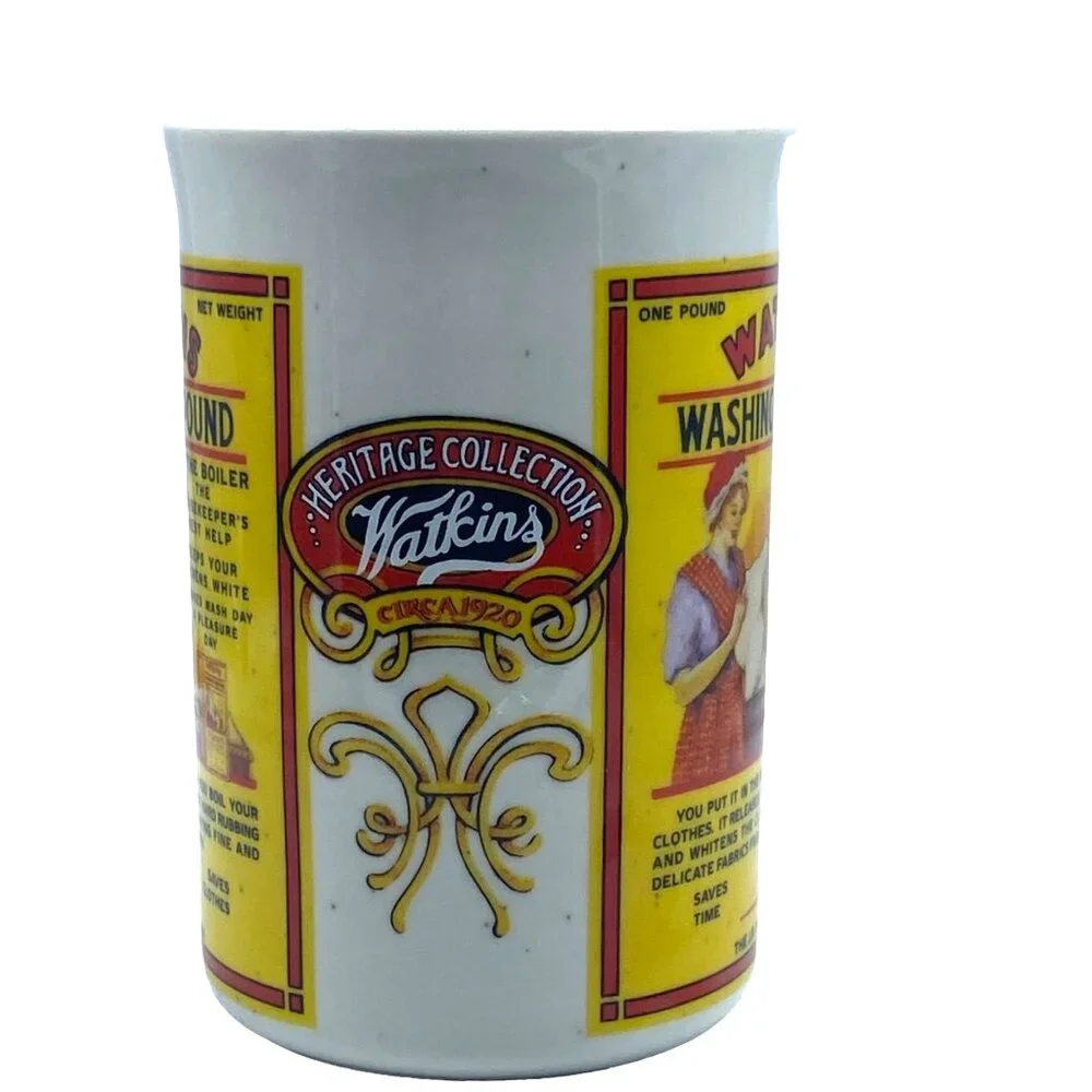 Vtg 1992 Watkins Heritage Collection Washing Compound‎ Coffee Cup Mug 4.5”